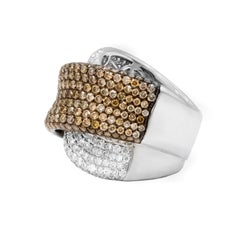 Fashion Criss Cross Diamond Gold Ring