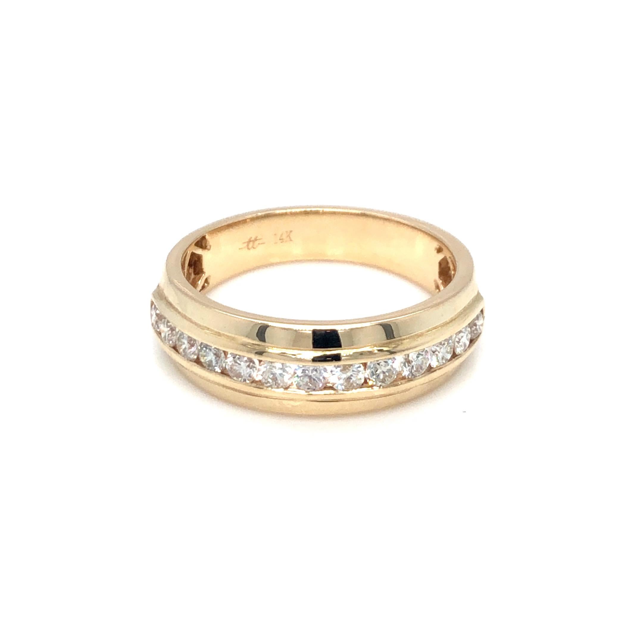 13 Diamond 0.75ctw 14K Yellow Gold Ring Size 9.75