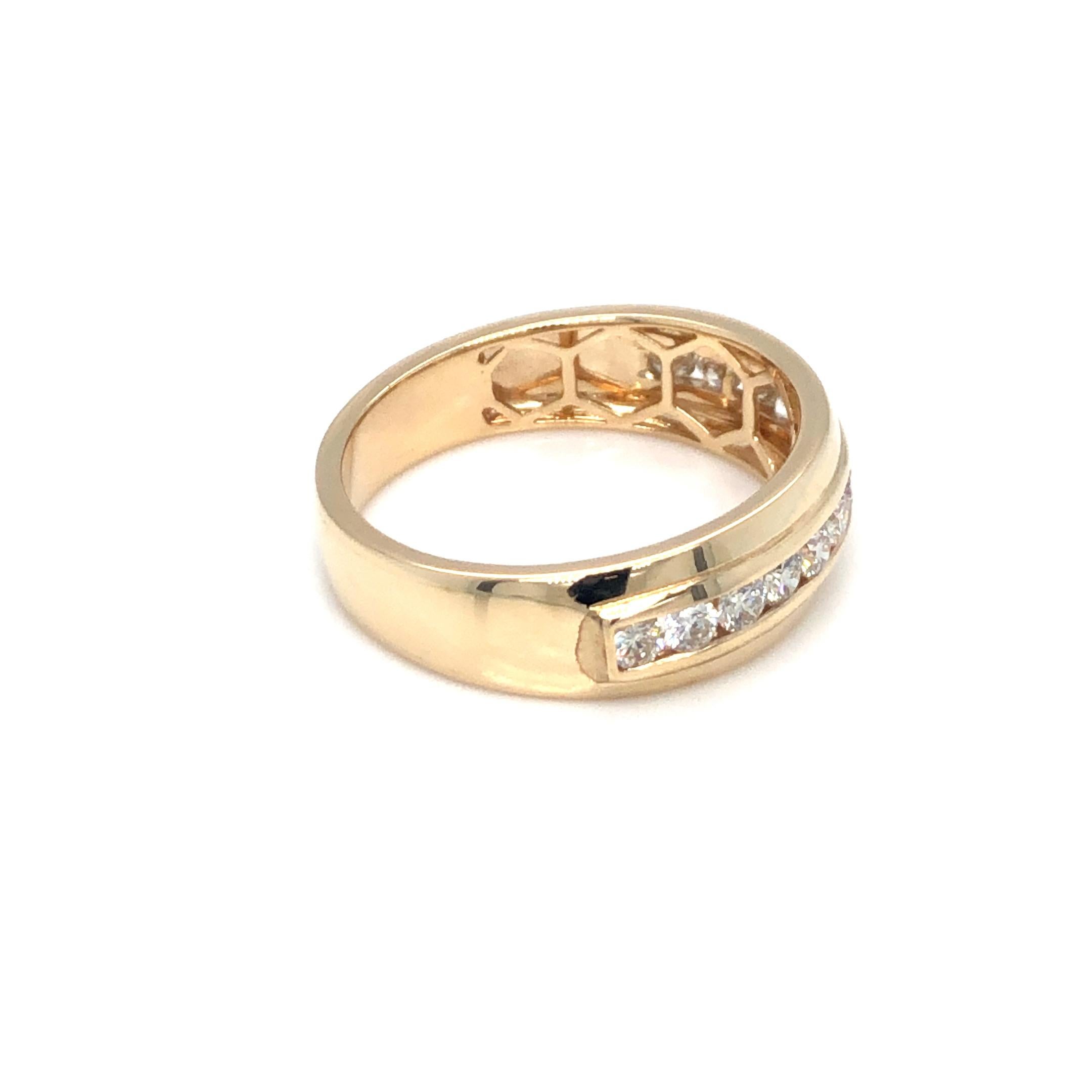 Fashion Diamond Men's Ring 14K Yellow Gold 1