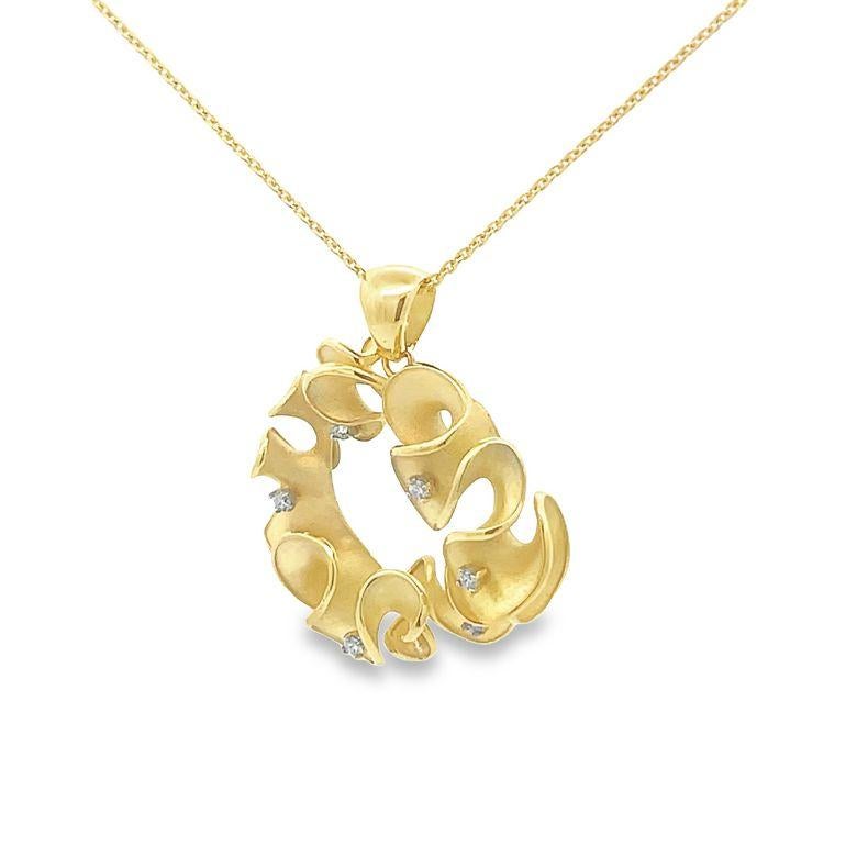 Fashion Diamond Pendant 0.15CT 14K Yellow Gold 2