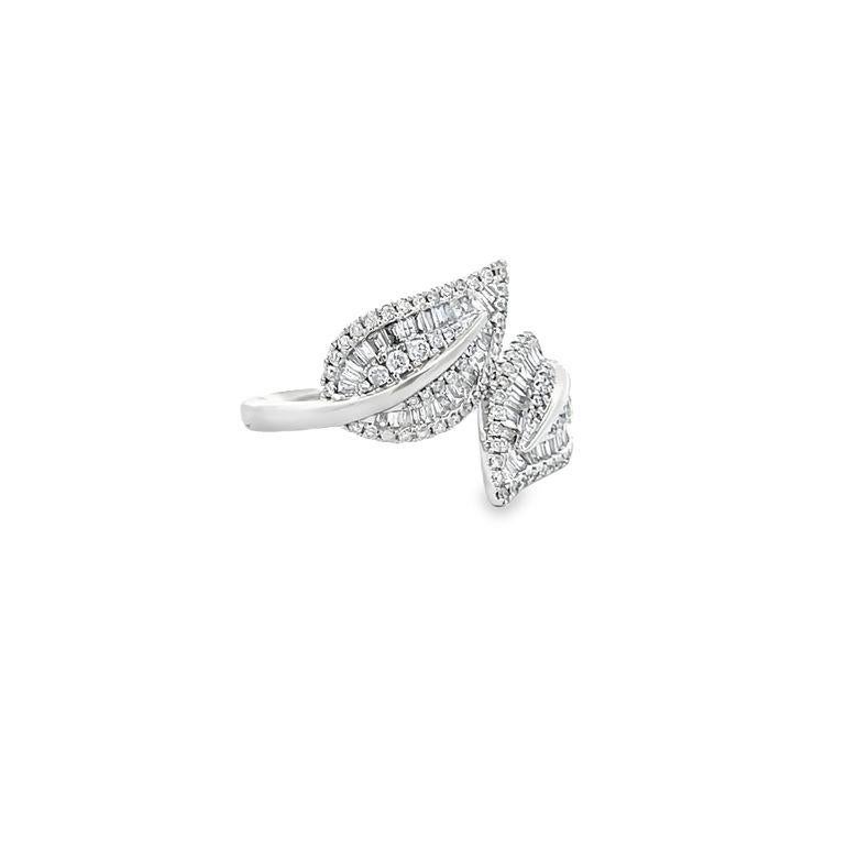 Modern Fashion Diamond Ring 0.80ct G/ SI1 14K White Gold  For Sale