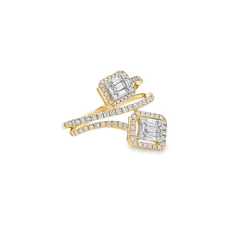 Modern Fashion Diamond Ring 0.81 ct G/SI1 14K Yellow Gold  For Sale