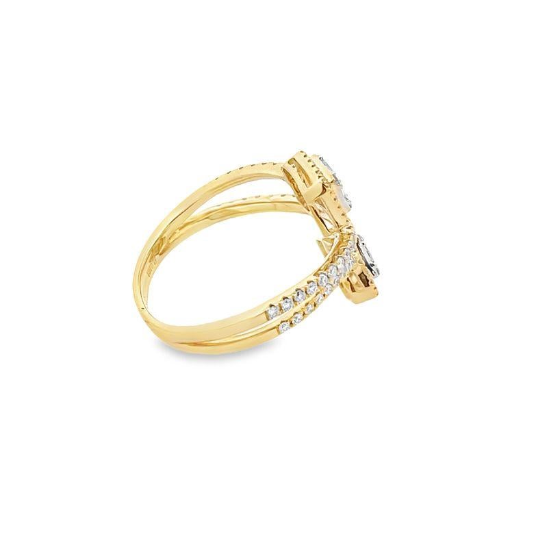 Fashion Diamond Ring 0.81 ct G/SI1 14K Yellow Gold  In New Condition For Sale In New York, NY