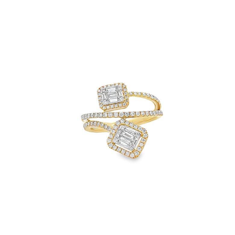 Mode Diamantring 0,81 Karat G/SI1 14K Gelbgold  im Angebot 2