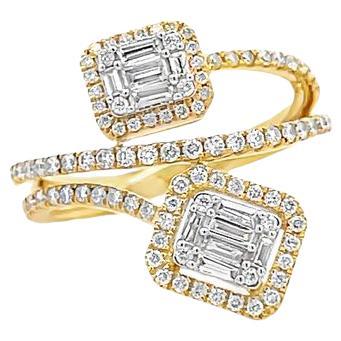 Fashion Diamond Ring 0.81 ct G/SI1 14K Yellow Gold  For Sale
