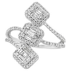 Fashion Diamond Ring 0.96ct 14K White Gold 