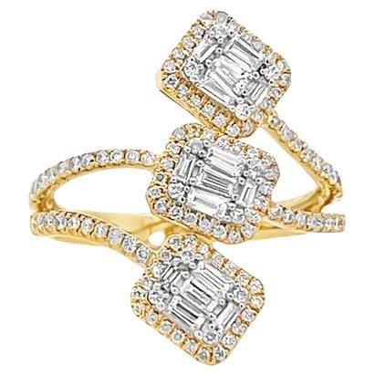 Fashion Diamond Ring 0.96ct G/SI1 14K Yellow Gold  For Sale