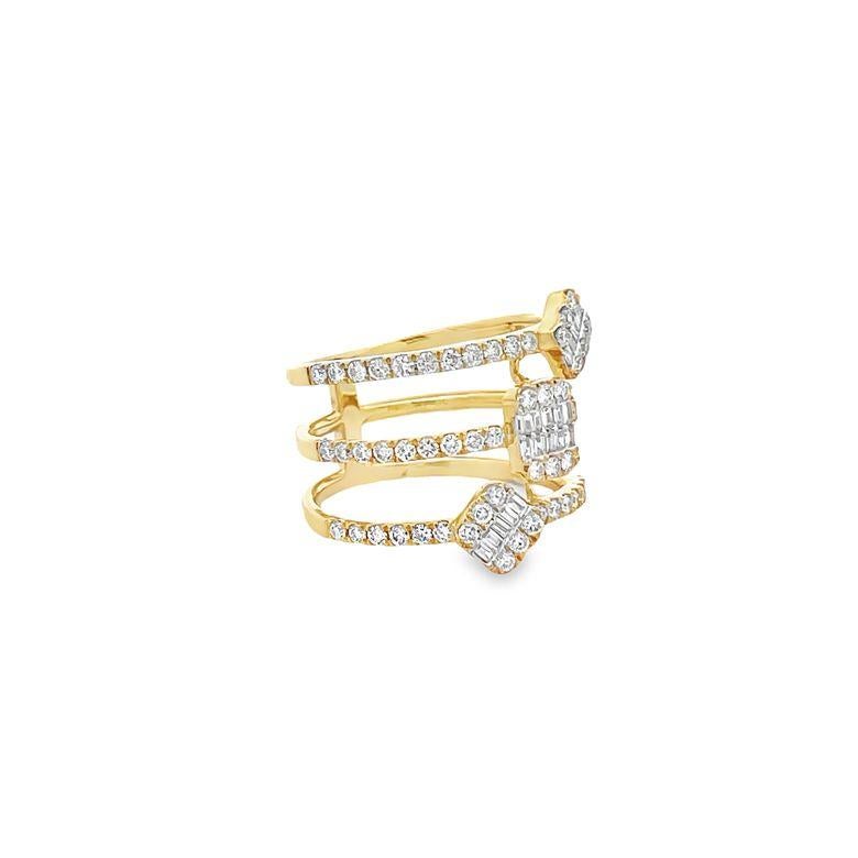 Round Cut Fashion Diamond Ring 1.16CT 14K Yellow Gold  For Sale