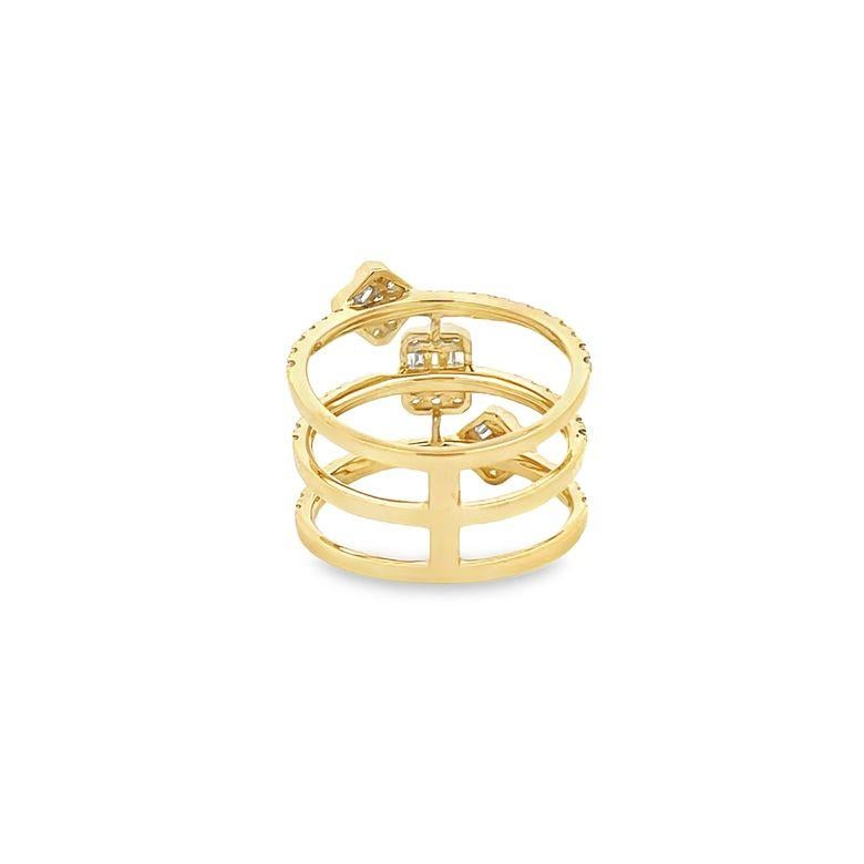 Women's Fashion Diamond Ring 1.16CT 14K Yellow Gold  For Sale