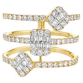 Fashion Diamond Ring 1.16CT 14K Yellow Gold  For Sale