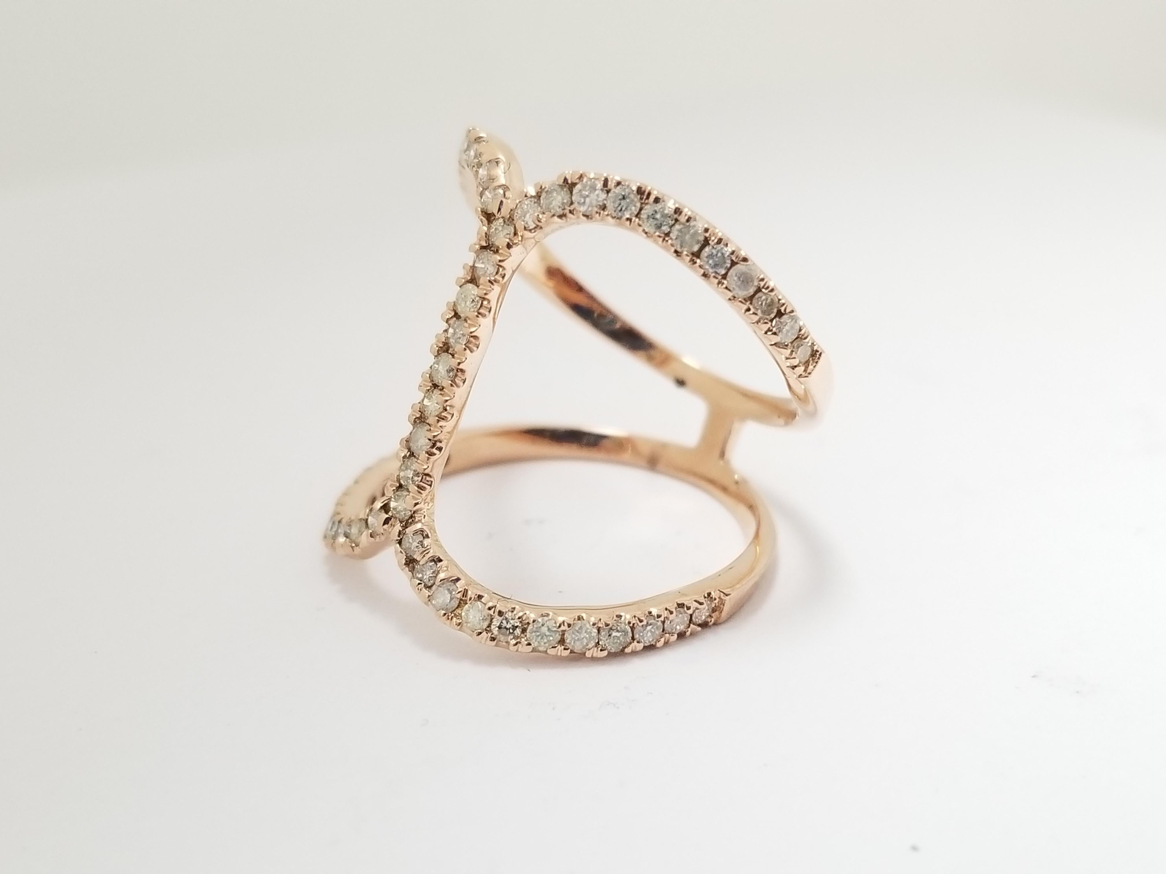 Round Cut 0.55 Carat Fashion Diamond Ring 14 Karat Rose Gold