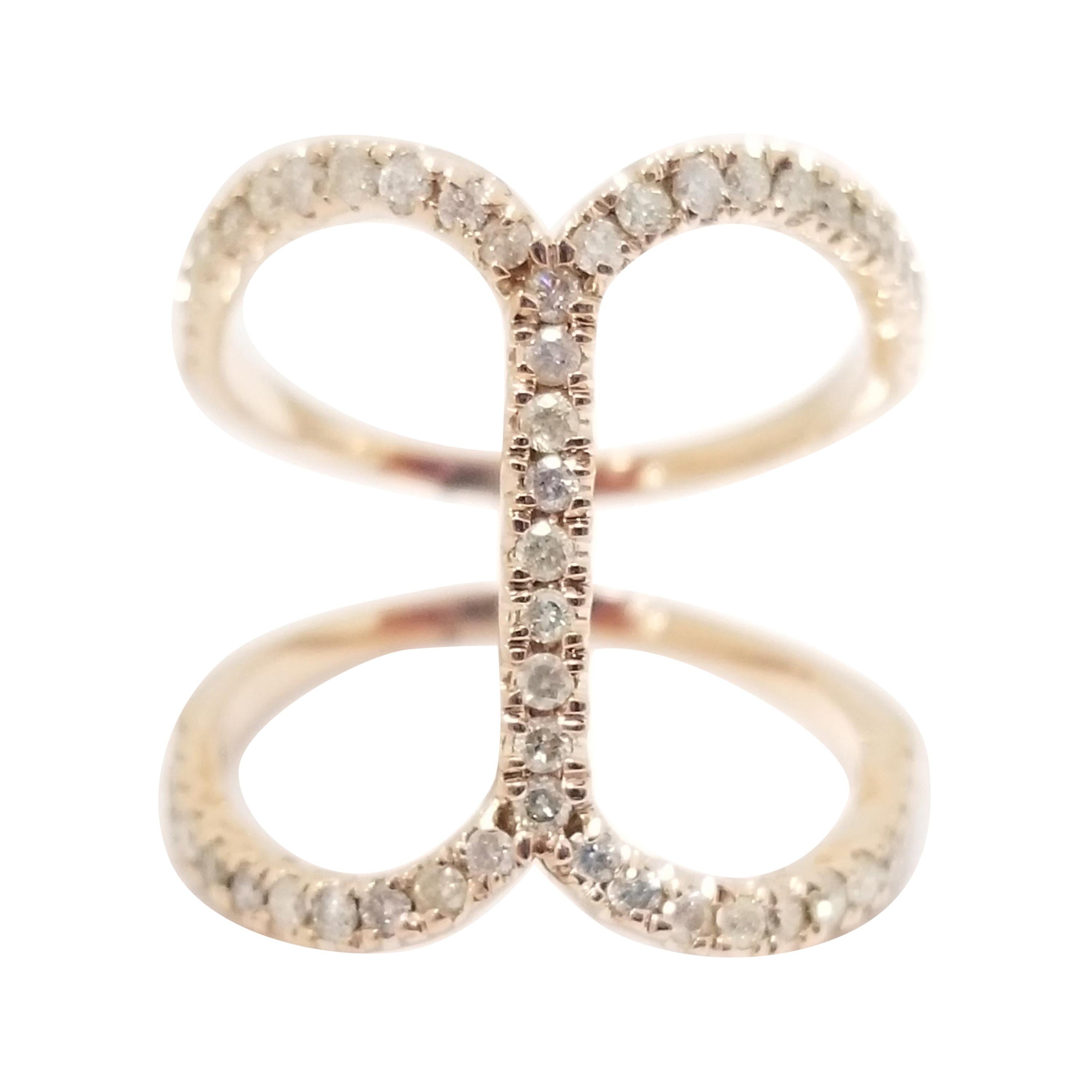 0.55 Carat Fashion Diamond Ring 14 Karat Rose Gold