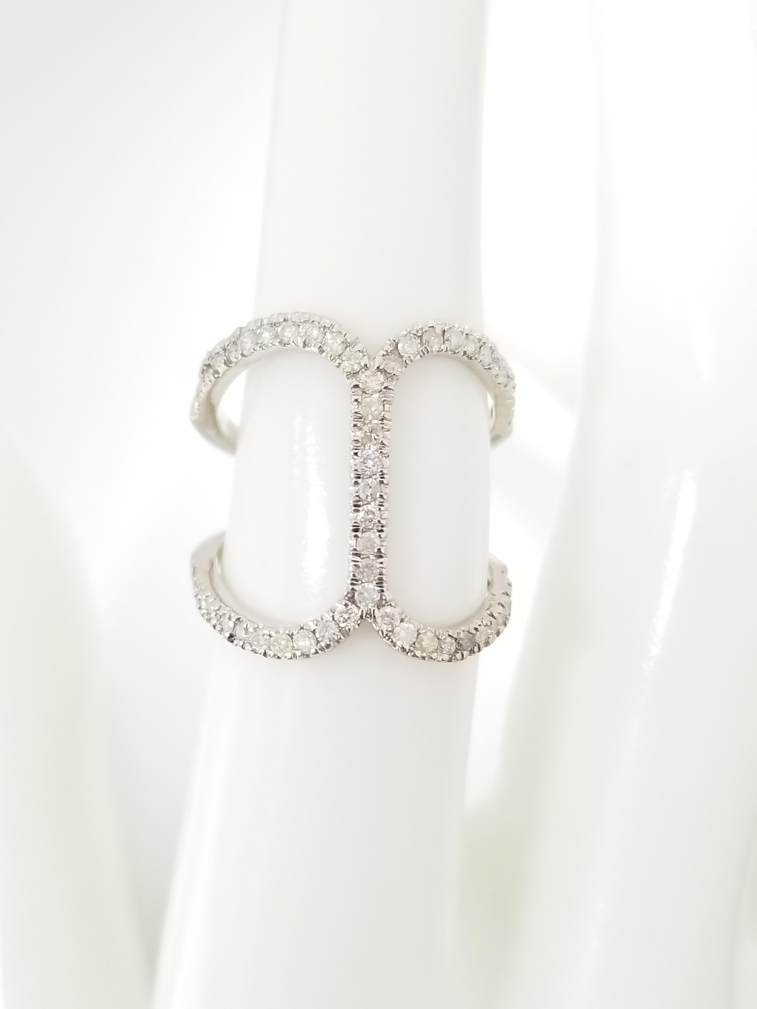 Women's 0.55 Carat Fashion Diamond Ring 14 Karat White Gold