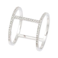 Fashion Diamond Ring 18k White Gold 0.16 Cts/62 Pcs for Her