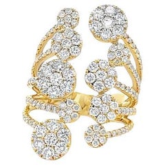 Fashion Diamond Ring 2.42ct 14K Yellow Gold RD G/SI