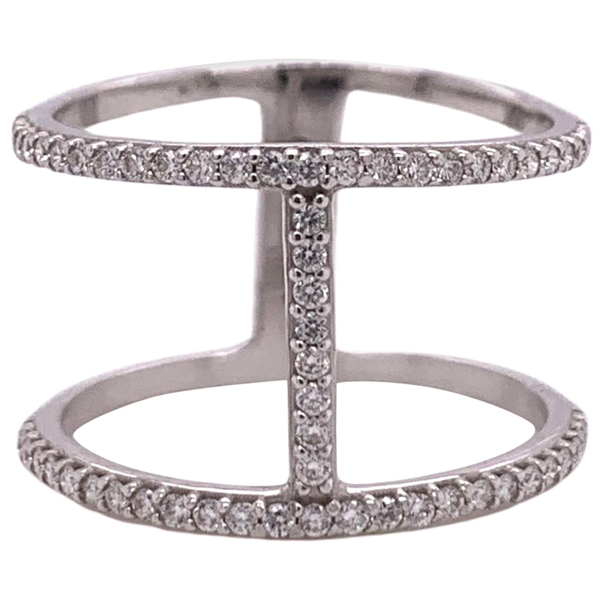 Mode-Diamant-Ring aus Weißgold