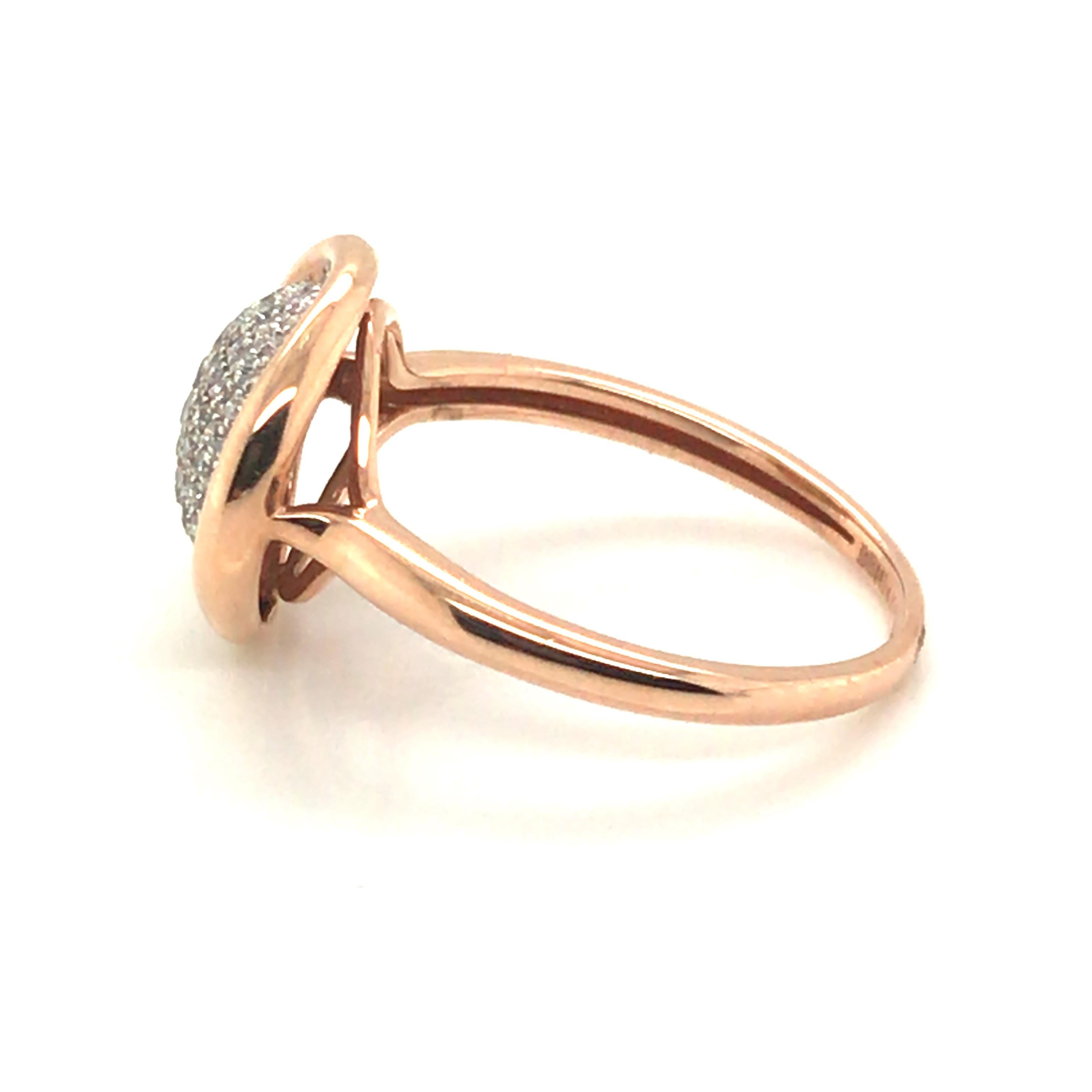 Modern Fashion Diamond Ring with 14 Karat Rose Gold For Sale