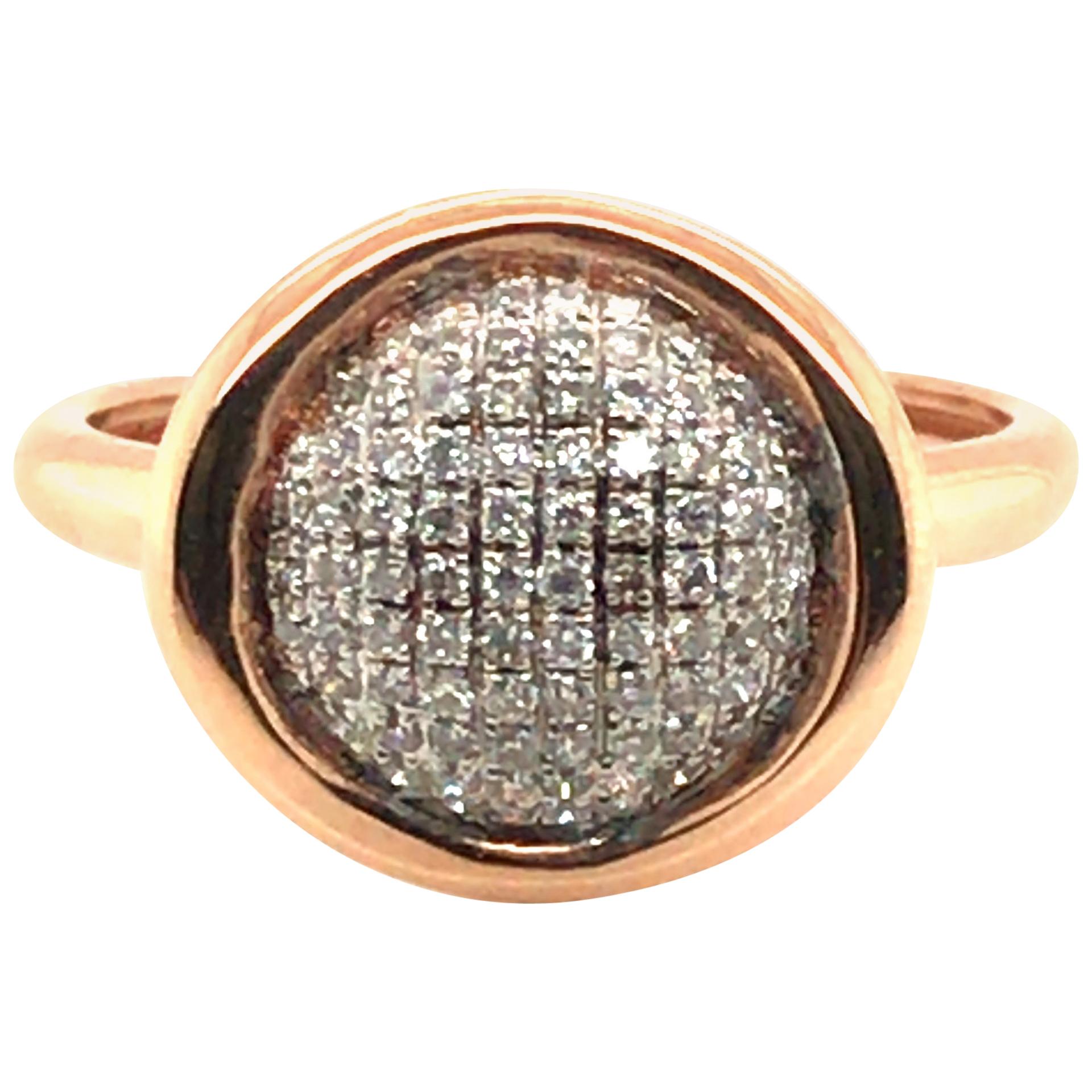 Fashion Diamond Ring with 14 Karat Rose Gold For Sale