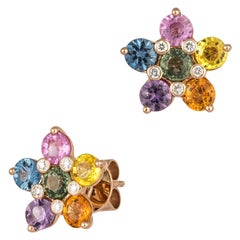 Boucles d'oreilles de mode en or 18 carats et diamants pour elle