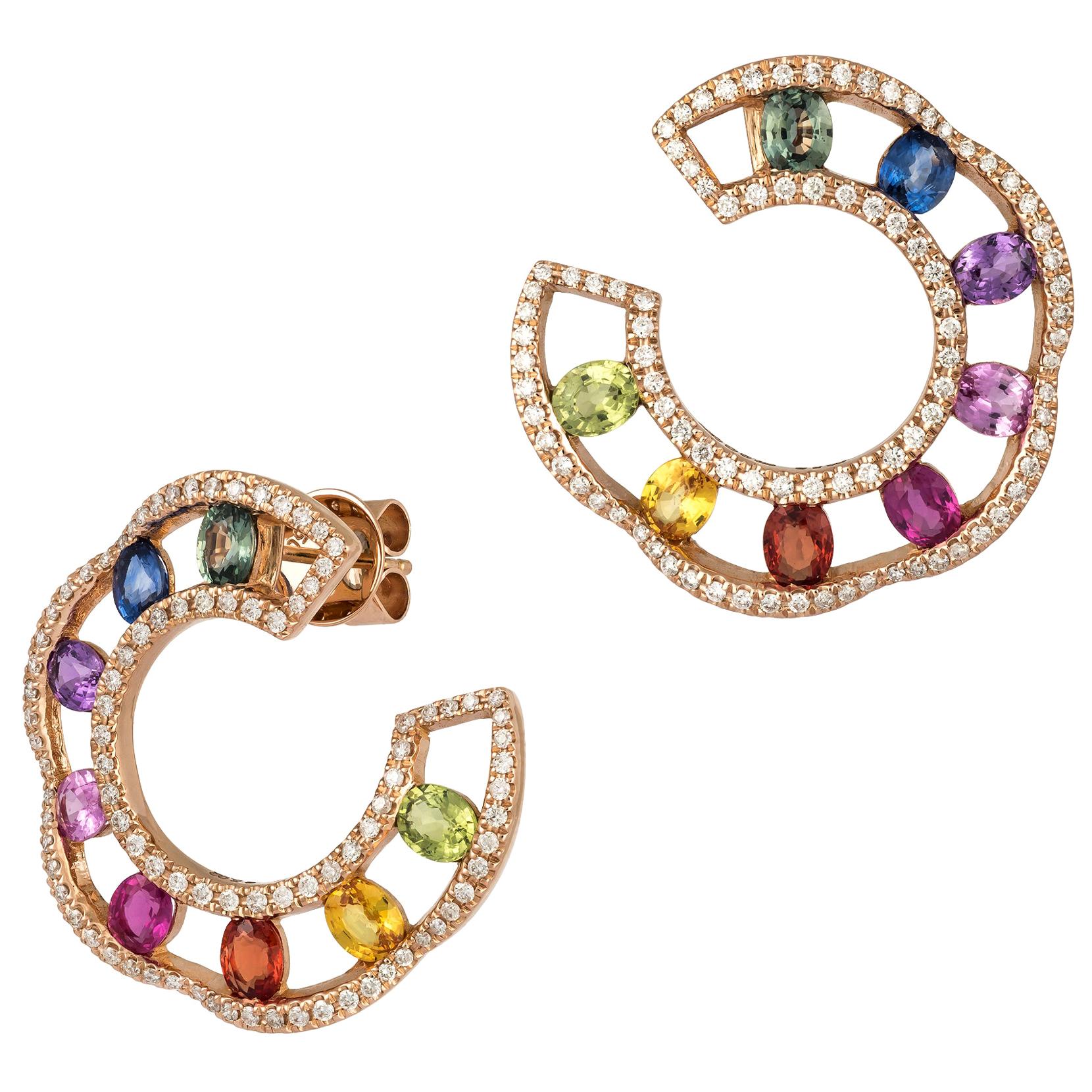 Diamant-Ohrringe aus 18 Karat Gold mit weißen Diamanten für Sie im Angebot