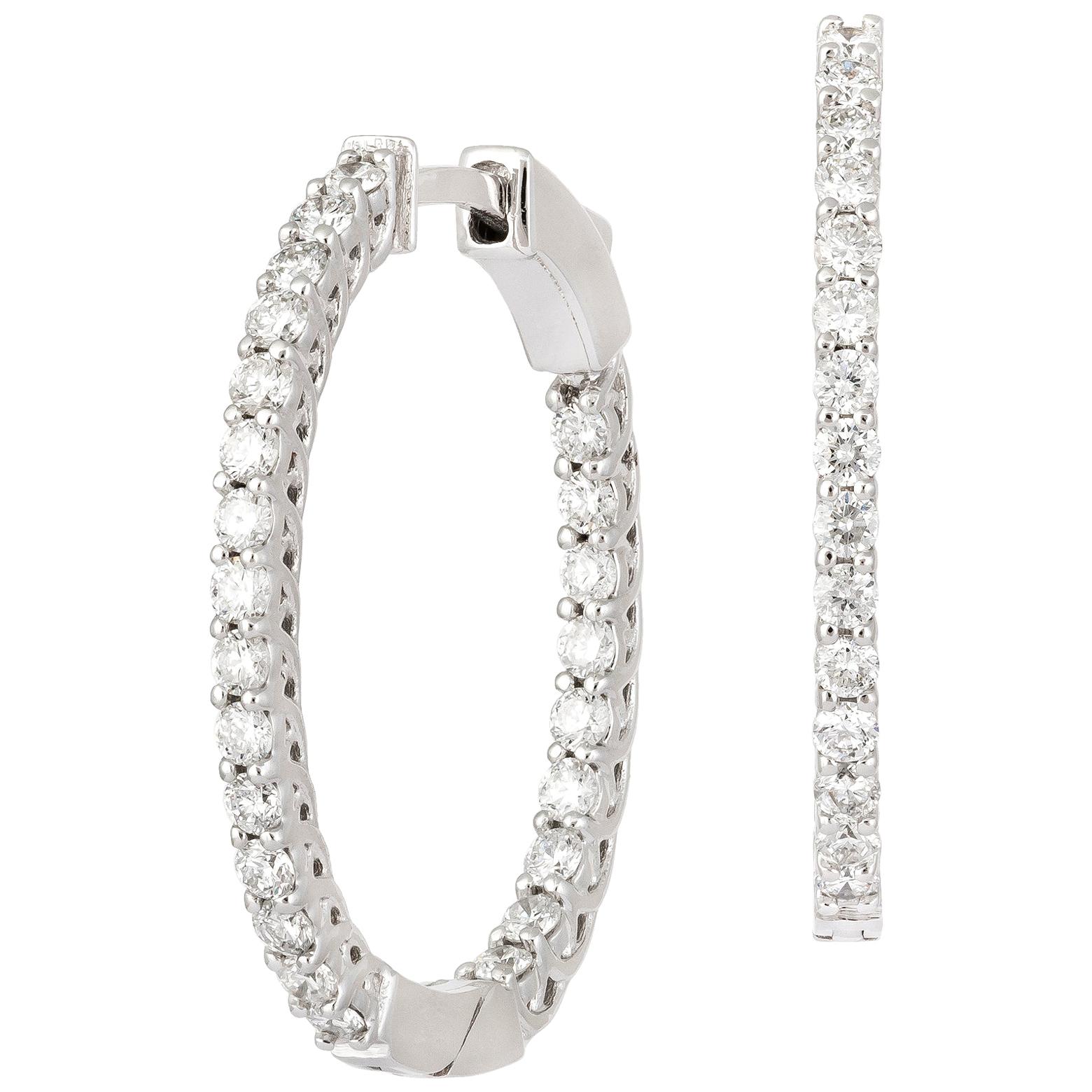 Fashion Diamond White 18 Karat Gold Earrings for Her For Sale at 1stDibs