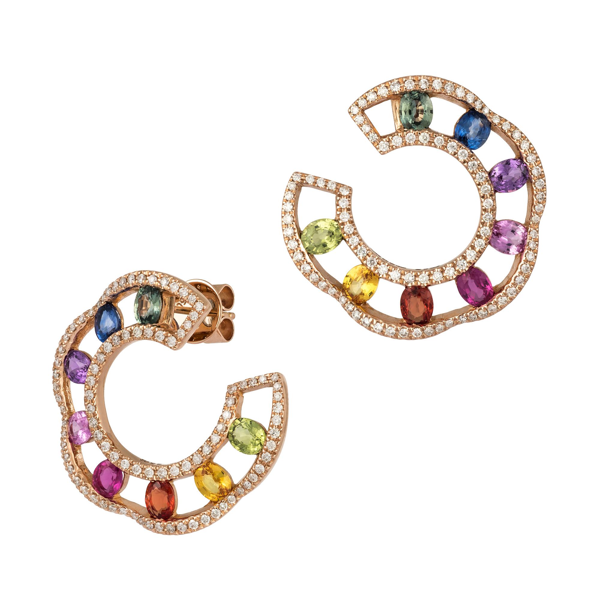Diamant-Ohrringe aus 18 Karat Gold mit weißen Diamanten für Sie im Zustand „Neu“ im Angebot in Montreux, CH