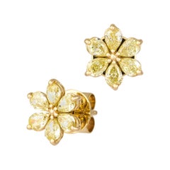 Diamant-Ohrringe aus 18 Karat Gold mit weißem Diamant für Sie