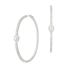 Orecchini moda in oro bianco 18 carati con diamante per lei