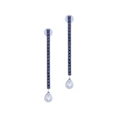 Boucles d'oreilles de mode en or 18k avec diamants blancs pour elle