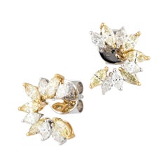 Boucles d'oreilles à la mode en or blanc 18 carats avec diamants pour elle