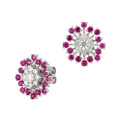 Boucles d'oreilles de mode en or 18k avec diamants blancs pour elle