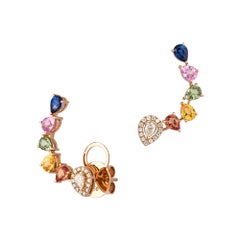 Boucles d'oreilles de mode en or 18K avec diamants blancs pour elle