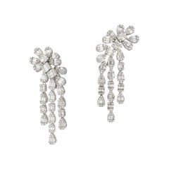 Orecchini moda in oro bianco 18 carati con diamante per lei