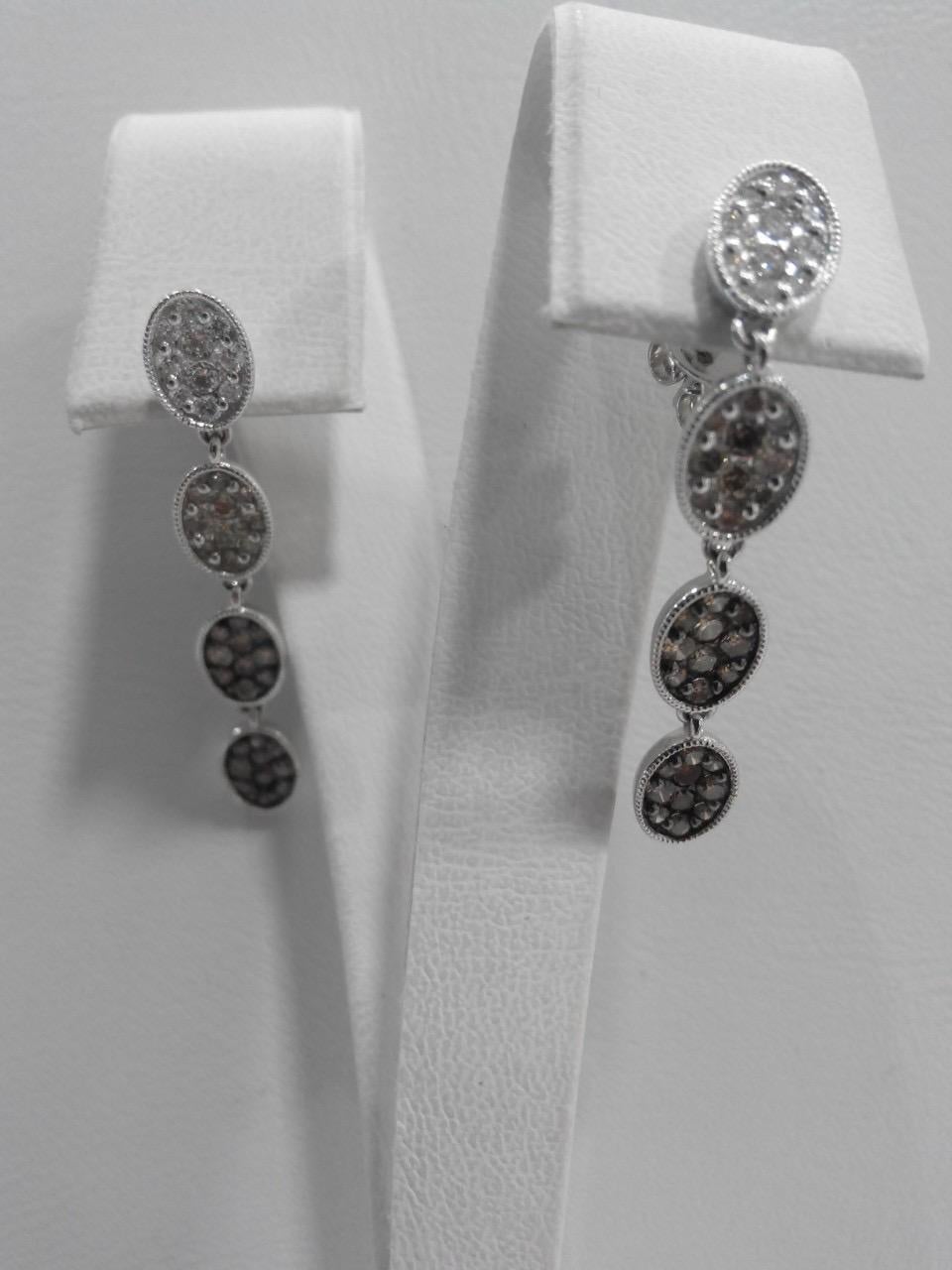 Women's Fashion Diamond White Gold Earrings For Sale