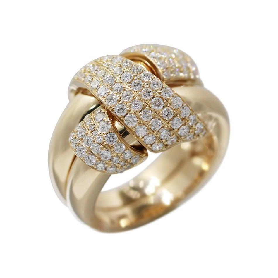For Sale:  Fashion Diamond Yellow Gold Ring 3