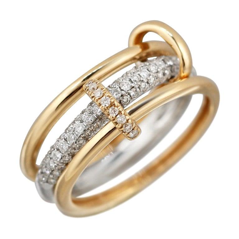 For Sale:  Fashion Diamond Yellow Gold Ring