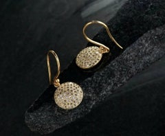 Fashion Disc Earring 925 Silver Diamond Designer Dangling Earring Unisex Drop.