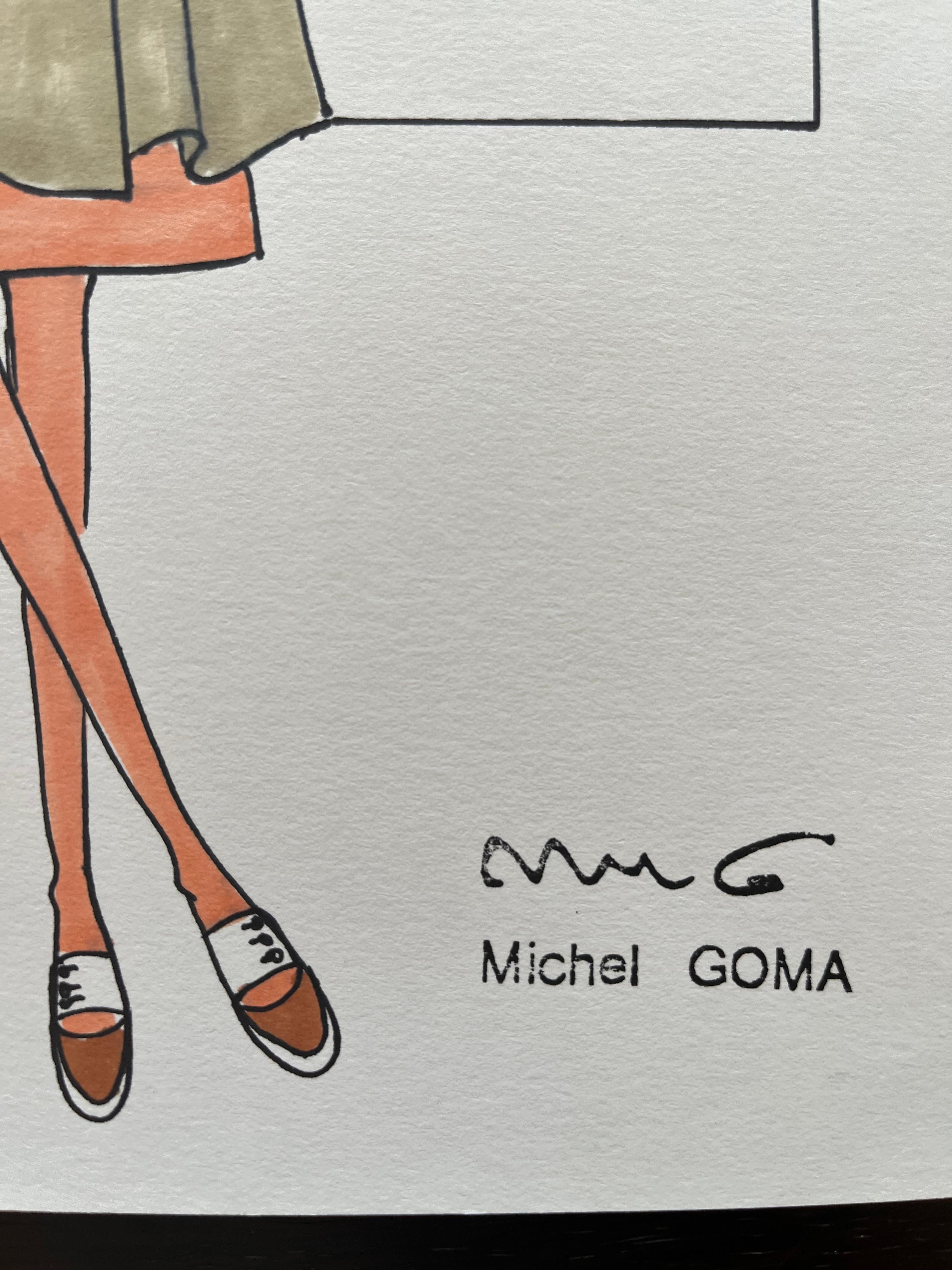 Dibujo de moda con rotulador, Michel Goma (Jean Patou, Balenciaga...) Francés en venta