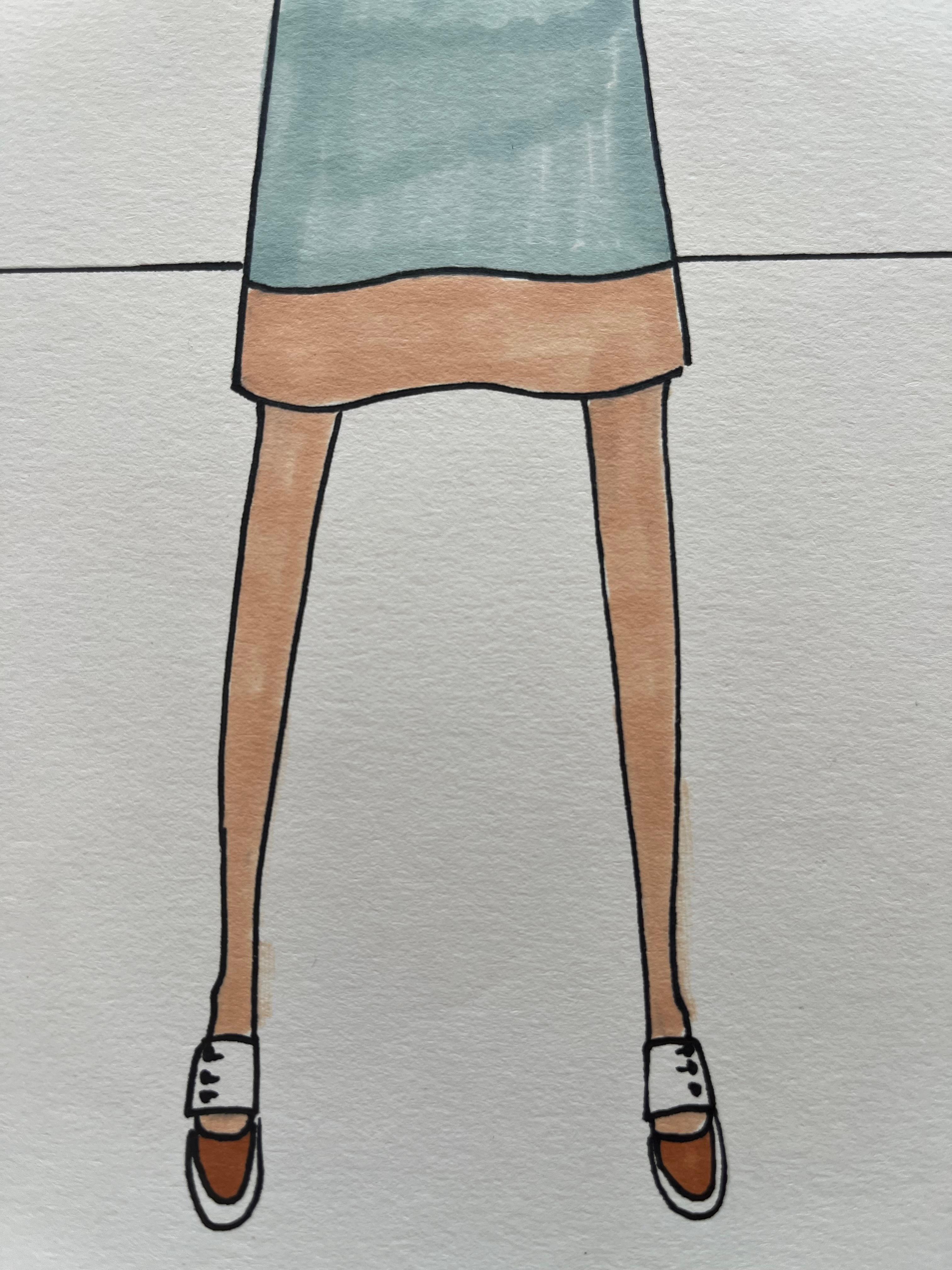 Dessin de mode au feutre, Michele Goma (Jean Patou, Balenciaga...) Bon état - En vente à Marinha Grande, PT