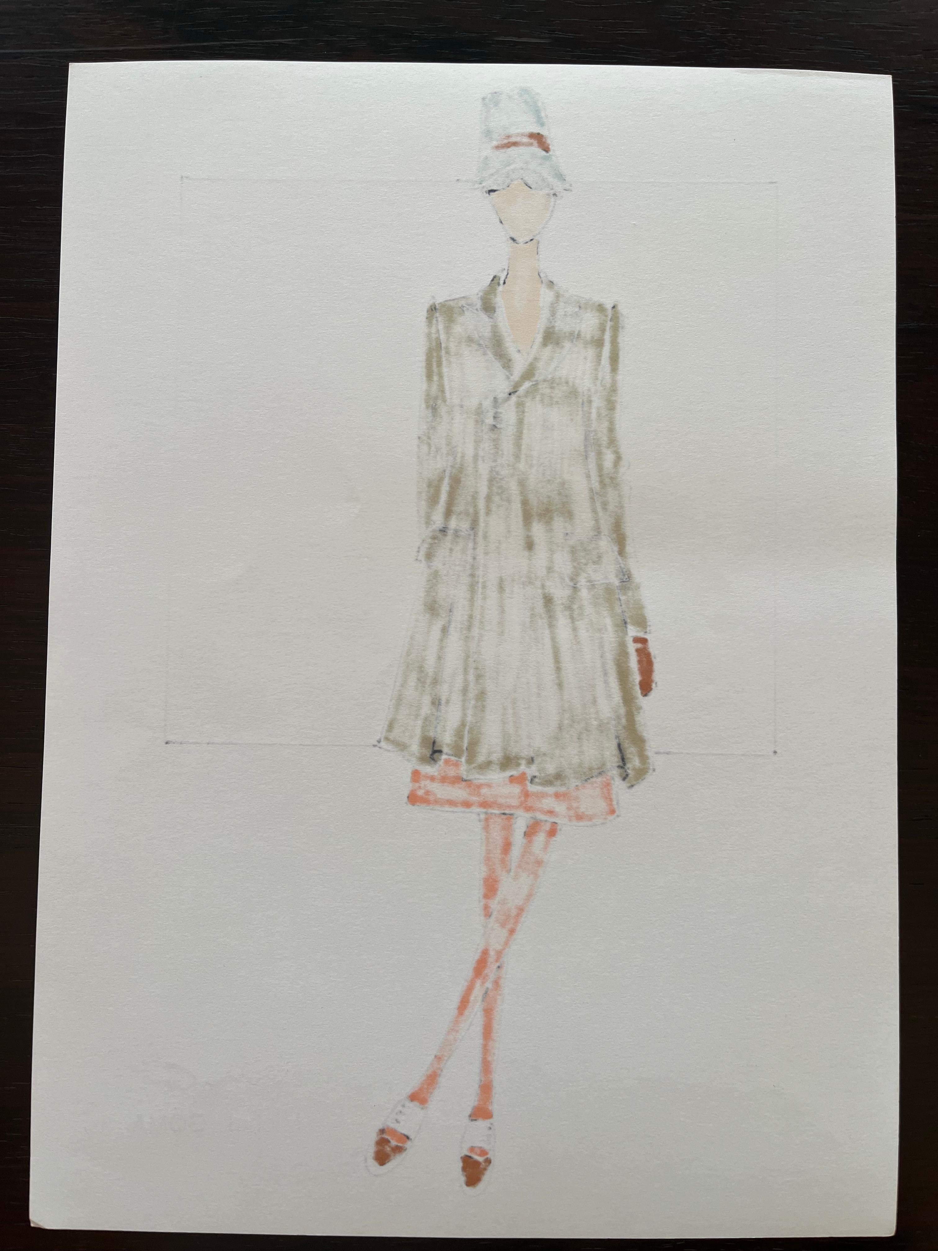 Dibujo de moda con rotulador, Michel Goma (Jean Patou, Balenciaga...) Papel en venta