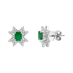 Fashion Emerald White Gold Every Day Diamond Ring for Her