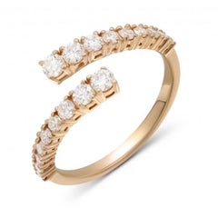 Fashion Every Day Diamond Rose Designer Gold Ring for Her 18K