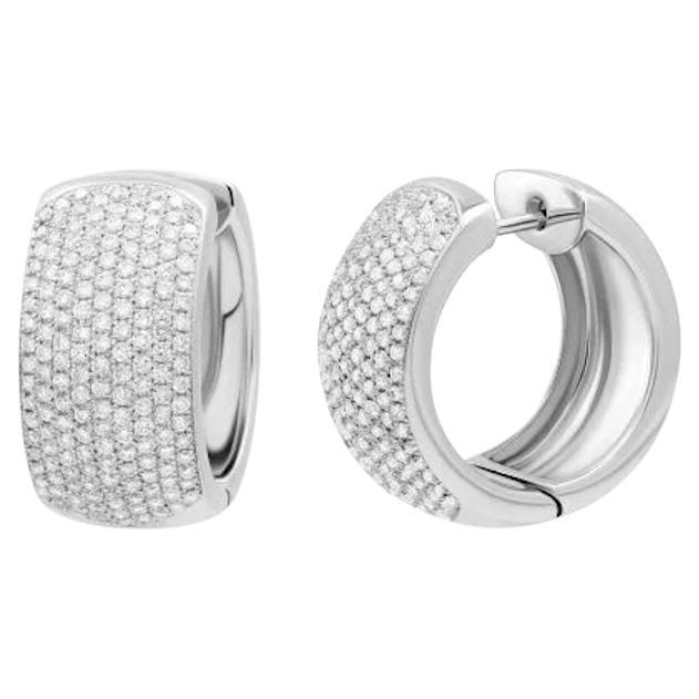 Fashion Every Day Diamond White Gold Hoop Earrings for Her For Sale