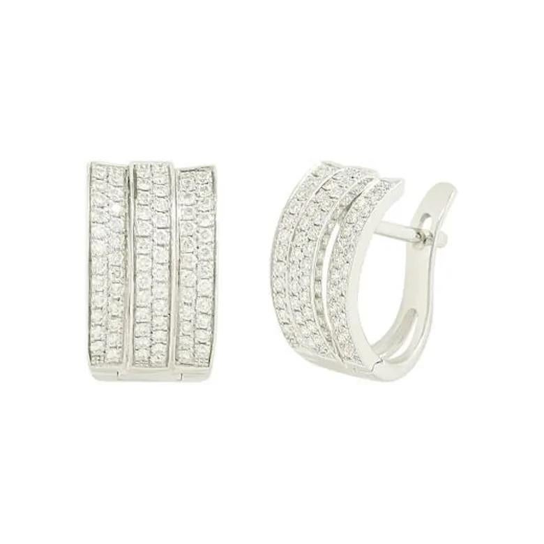 Modern Fashion Every Day Diamond White Gold Lever-Back Earrings for Her For Sale
