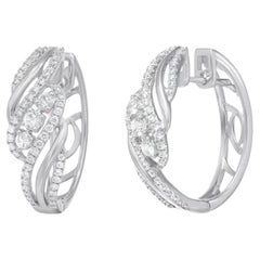 Fashion Every Day Diamond White Gold Lever-Back Earrings for Her