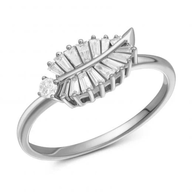 Diamant-Weißgold-Ring für jeden Tag für sie (Asscher-Schliff) im Angebot
