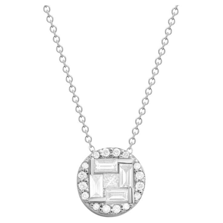 Fashion Every Day White Diamond White Gold Necklace for Her