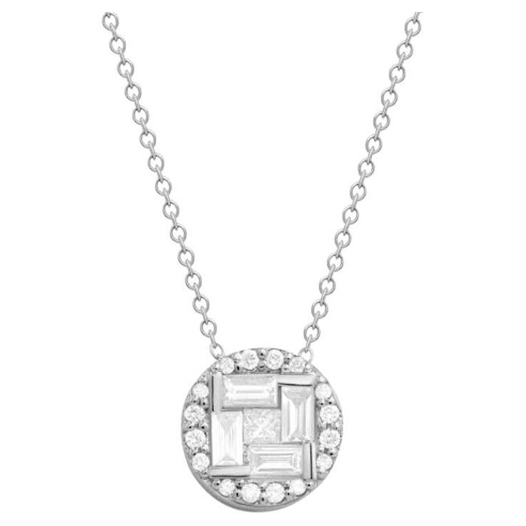 Fashion Every Day White Diamond White Gold Necklace for Her For Sale at