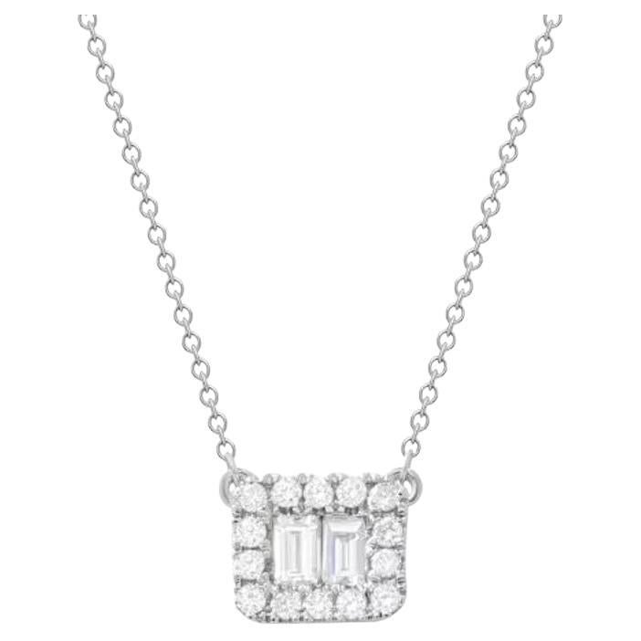 Fashion Every Day White Diamond White Gold Necklace for Her