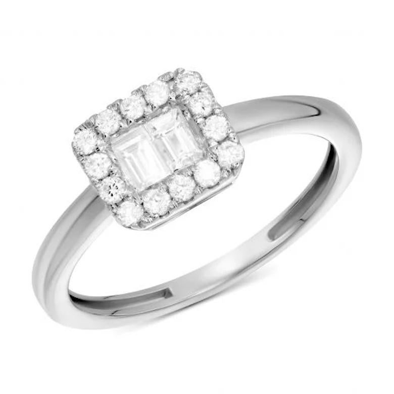 Mode Every Day Weißer Diamant-Weißgoldring aus Weißgold für ihr im Zustand „Neu“ im Angebot in Genève, GE